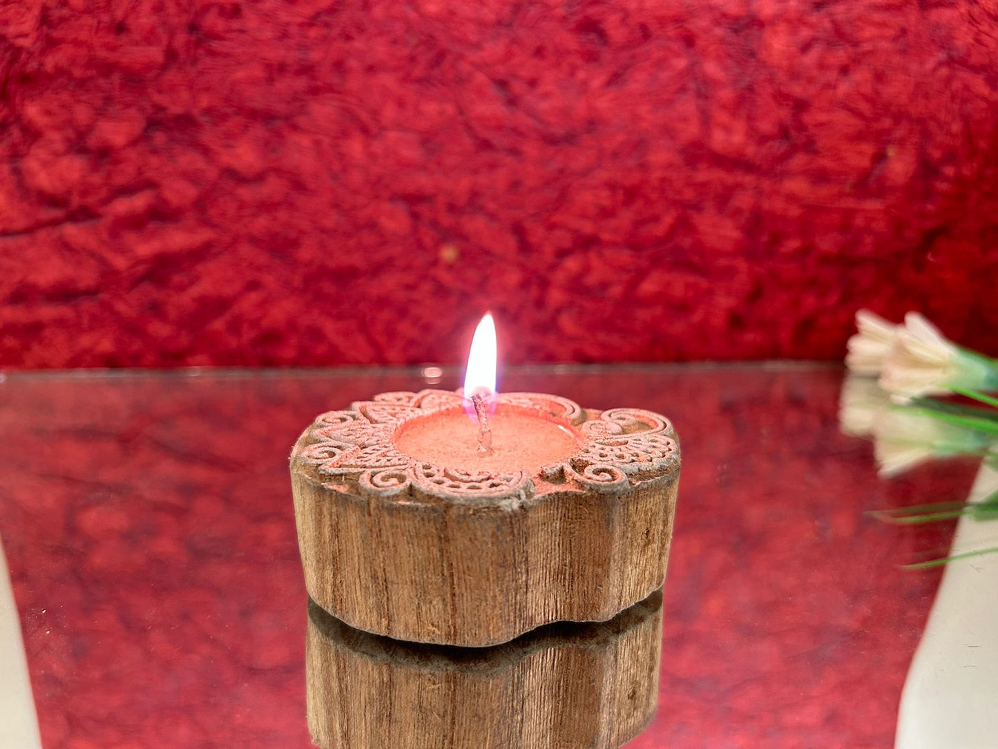 Rustic Handcrafted Wooden Candle Holder